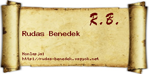 Rudas Benedek névjegykártya